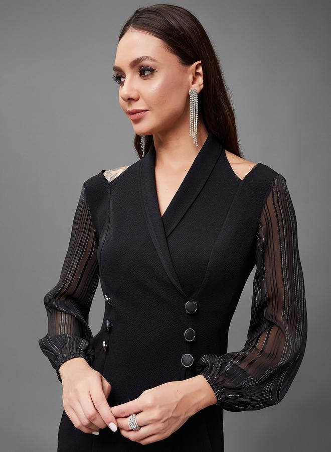 Styli Sheer Sleeve Dress  - Image 4