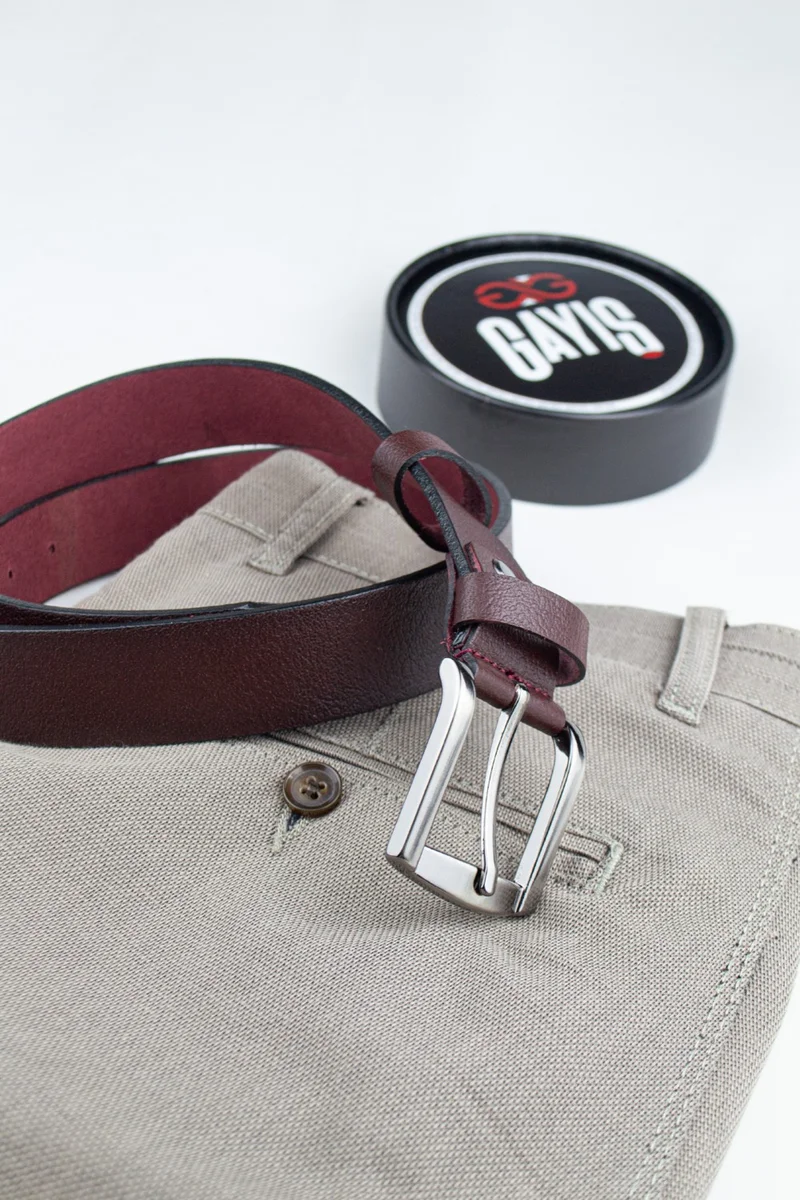 Gayış Gaış Special Boxed | Premium 100% Leather One Piece | 3.5cm Men's Cloth Trousers - Suit Belt