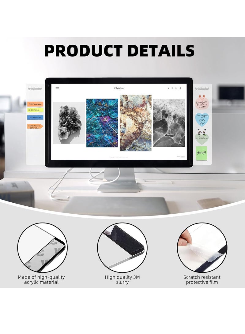 2pcs Computer Monitor Memo Board, Office Desk Accessories, Computer Message Board, Office Supplies for Women Men,Computer Sticky Note Holder Home Office Accessories Office Desktop Message Office Decor - Image 4
