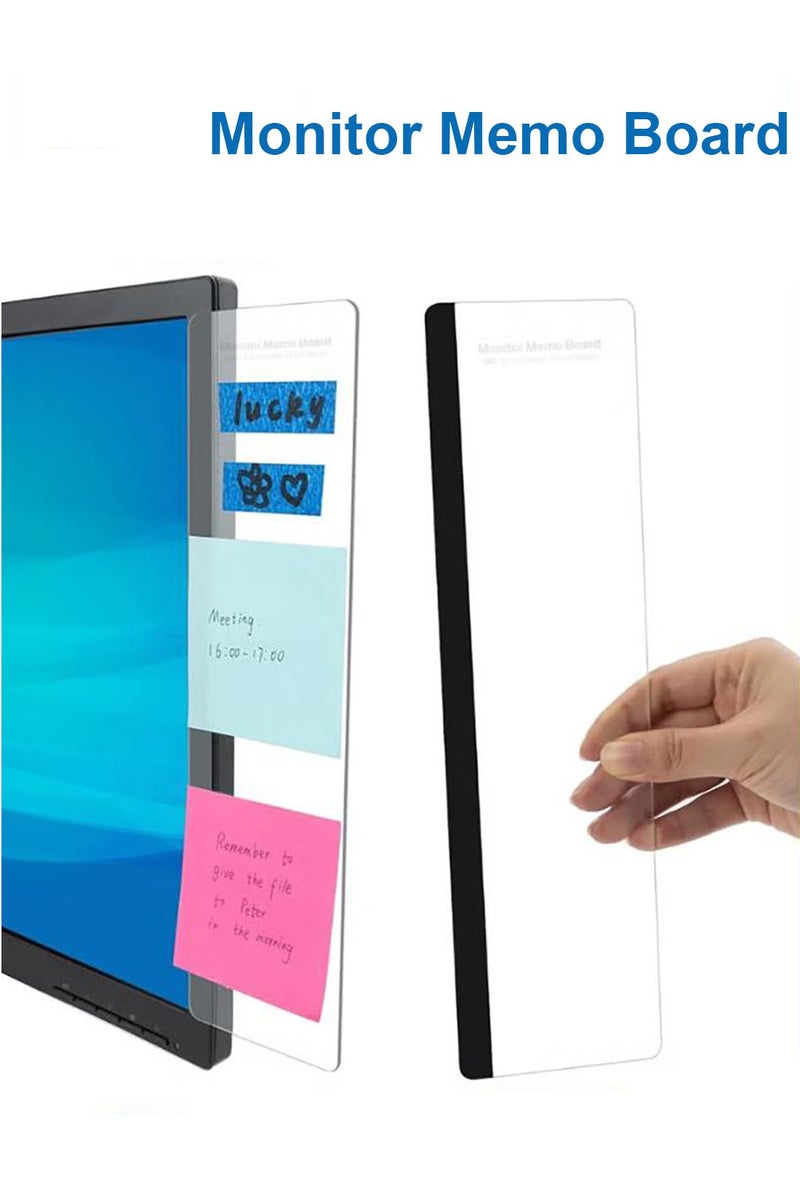 2pcs Computer Monitor Memo Board, Office Desk Accessories, Computer Message Board, Office Supplies for Women Men,Computer Sticky Note Holder Home Office Accessories Office Desktop Message Office Decor - Image 1