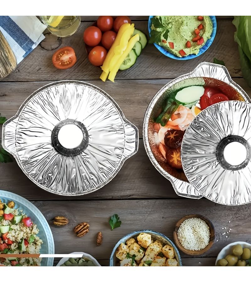 20 Disposable Aluminum Pans with Lids for Cooking Baking and Camping - Image 4