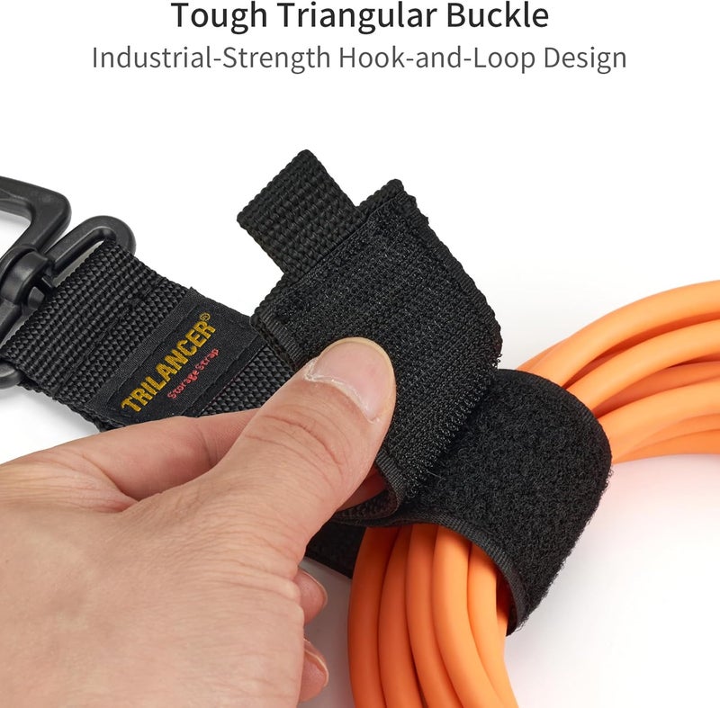 Trilancer Heavy Duty Storage Straps(10-Pack), Hook-and-Loop Cord Organizer and Hanger with Triangular Buckle to Hang on Walls for Cables,Wires,Rope,Hoses,Organization for Home,Garage or Workshop (10M) - Image 3
