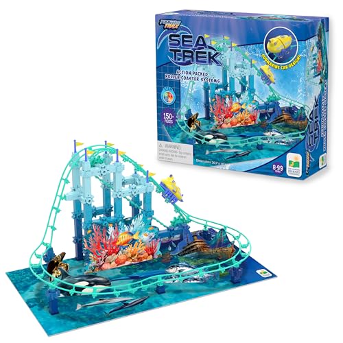 The Learning Journey International Techno Trax Sea Trek Roller Coaster Building Kit STEM Gift for Boys and Girls Age 8 150 pc Set - Image 1