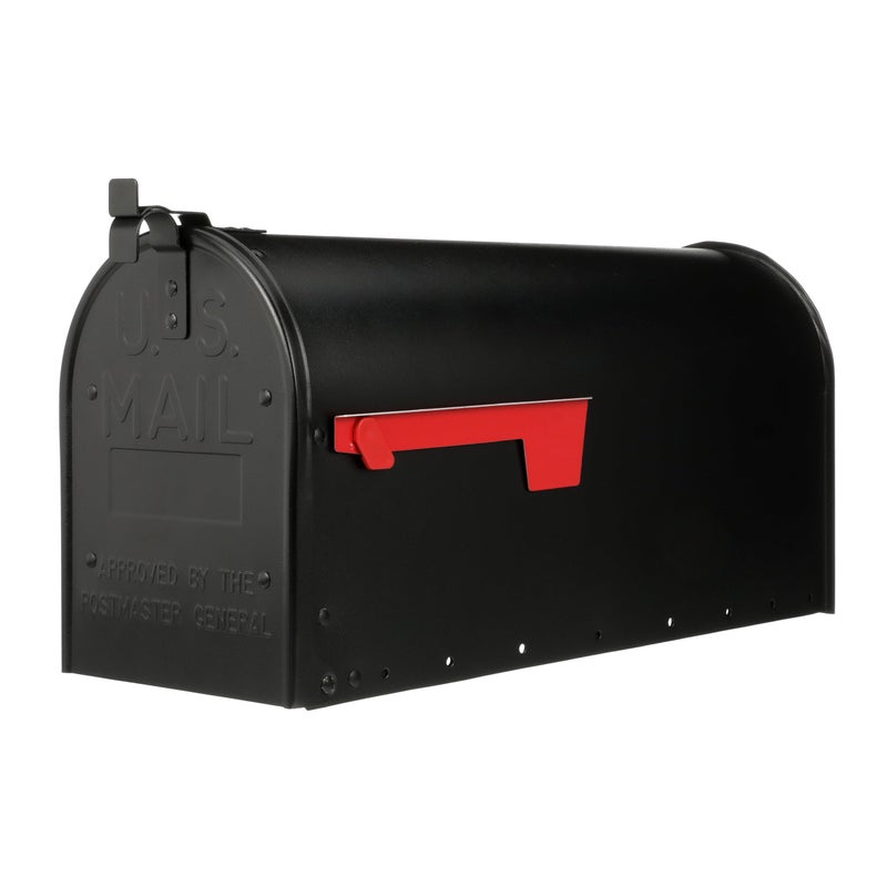 Architectural Mailboxes Admiral RustProof Aluminum Metal Post Mounted Mail Box for Outside Black Large Curbside Mailbox USPS Approved for Residential Delivery