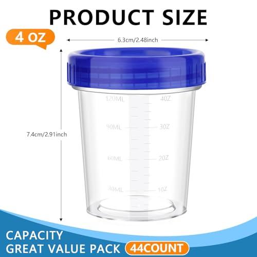 XSEINO 44 Pack 4oz Salad Dressing Container to Go,Small Containers with Lids Leakproof Condiment Containers with Screw Lids Reusable Stackable Plastic Dip Sauce Containers - Image 3