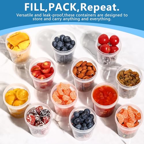 XSEINO 44 Pack 4oz Salad Dressing Container to Go,Small Containers with Lids Leakproof Condiment Containers with Screw Lids Reusable Stackable Plastic Dip Sauce Containers - Image 4