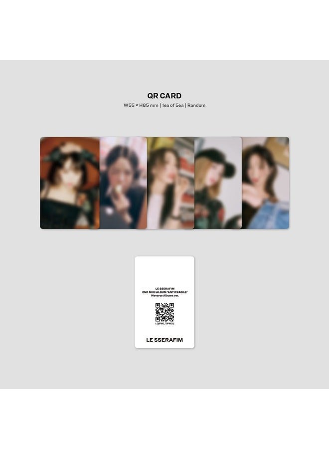 Generic LE SSERAFIM - 2nd Mini Album [ANTIFRAGILE] (Weverse Albums ver.) Card Holder + Photocard + QR Card + User Guide + 2 Pin Button Badges + 4 Extra Photocards  - Image 5