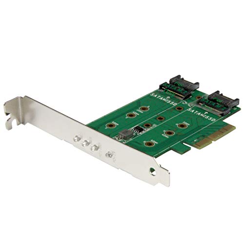 StarTech.com 3-port M.2 SSD (NGFF) Adapter Card - Supports 1x PCIe (NVMe) M.2 SSD, 2x SATA III M.2 SSDs - PCIe 3.0 Adapter , TAA (PEXM2SAT32N1) - Image 1