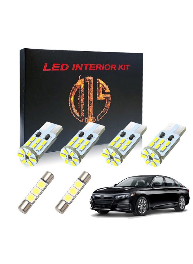 D15 Lighting LED Interior Light Accessories Kit for 2018 2019 2020 2021 2022 Honda Accord 6000k White Map Dome Trunk Vanity Mirror Bulbs (6 Pieces) - Image 1