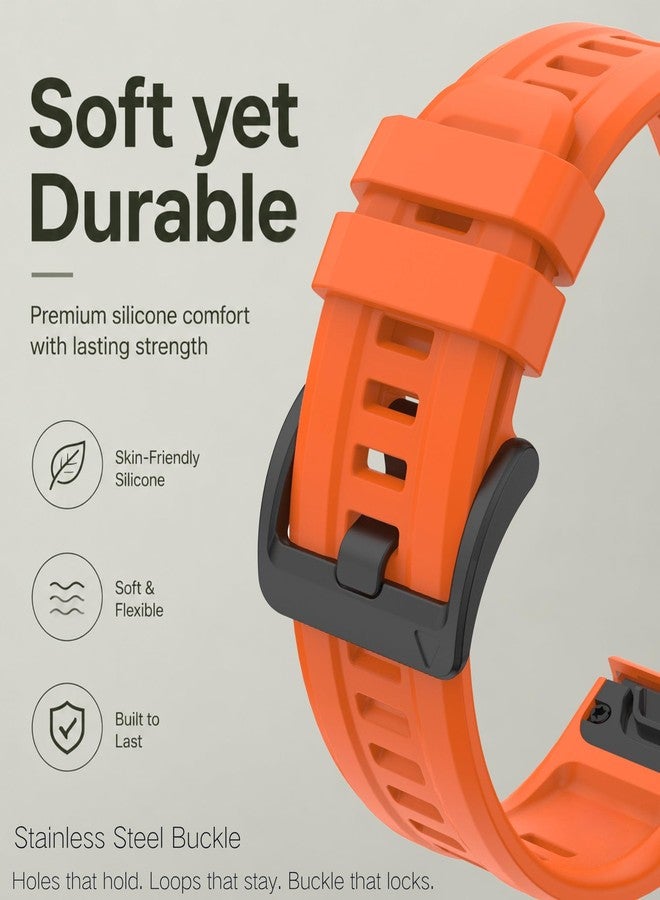 OUTVI 26mm Watch Bands for Garmin Fenix 8 51mm / Fenix 7x 6x pro 5x 3 hr/Epix Pro Gen 2 51 / tactix Delta 8 7 / Enduro 3/2 / Descent, Soft Silicone Replacement Straps - Image 3