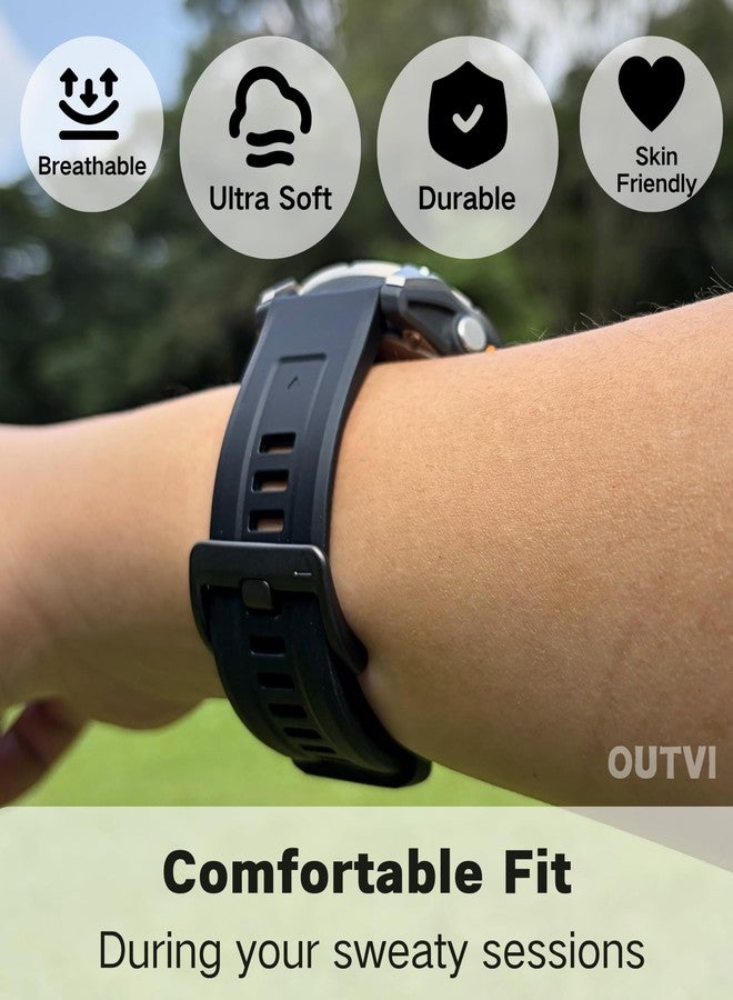OUTVI 26mm Watch Bands for Garmin Fenix 8 51mm / Fenix 7x 6x pro 5x 3 hr/Epix Pro Gen 2 51 / tactix Delta 8 7 / Enduro 3/2 / Descent, Soft Silicone Replacement Straps - Image 4
