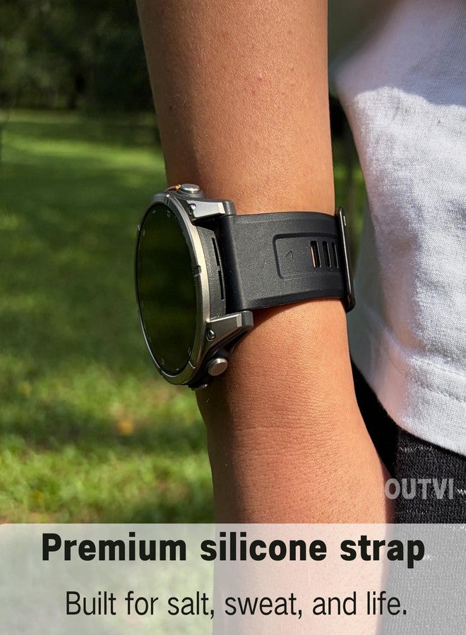 OUTVI 26mm Watch Bands for Garmin Fenix 8 51mm / Fenix 7x 6x pro 5x 3 hr/Epix Pro Gen 2 51 / tactix Delta 8 7 / Enduro 3/2 / Descent, Soft Silicone Replacement Straps - Image 5