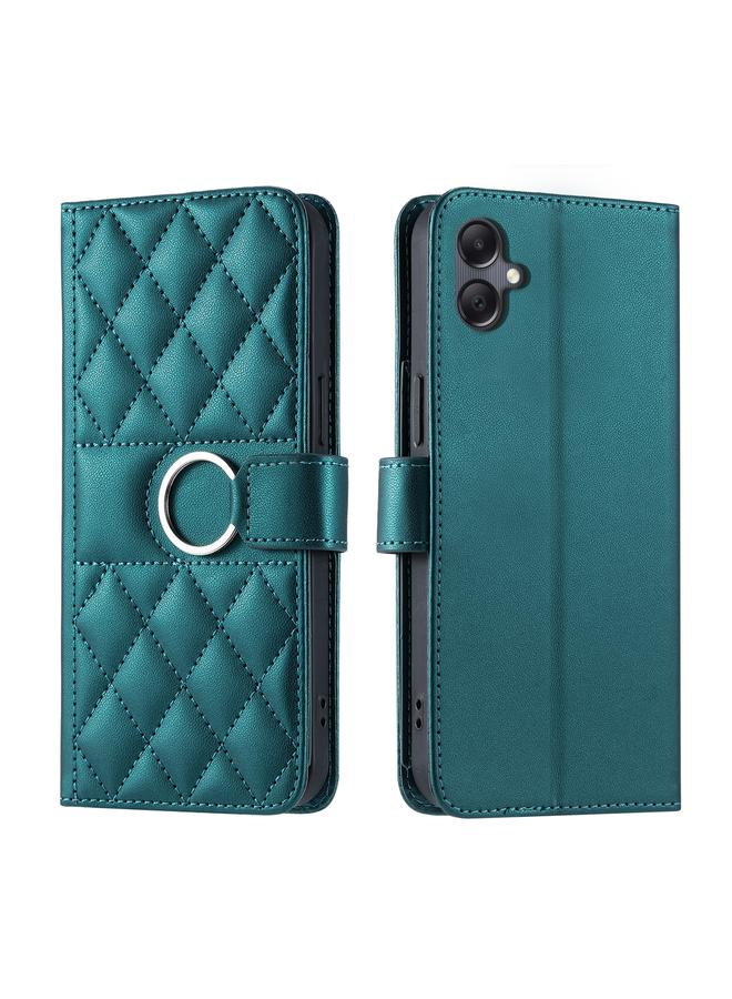 erorex Case For Samsung Galaxy A06 4G Ring Buckle Rhombic Leather Phone Case - Image 1