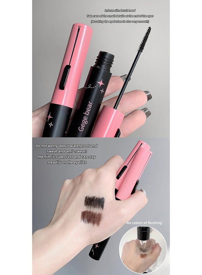 Gege Bear Attractive Long and Slender Mascara – Waterproof, Smudge-Proof & Long-Lasting | Ultra-Fine 2.5mm Brush for Precise Lash Definition | Volumizing, Curling & Lengthening Mascara for Natural & Dramatic Looks | High-Pigment Black & Brown Color for Stunning Eye Makeup For Women (#02 BROWN, 3.5g) - Image 4