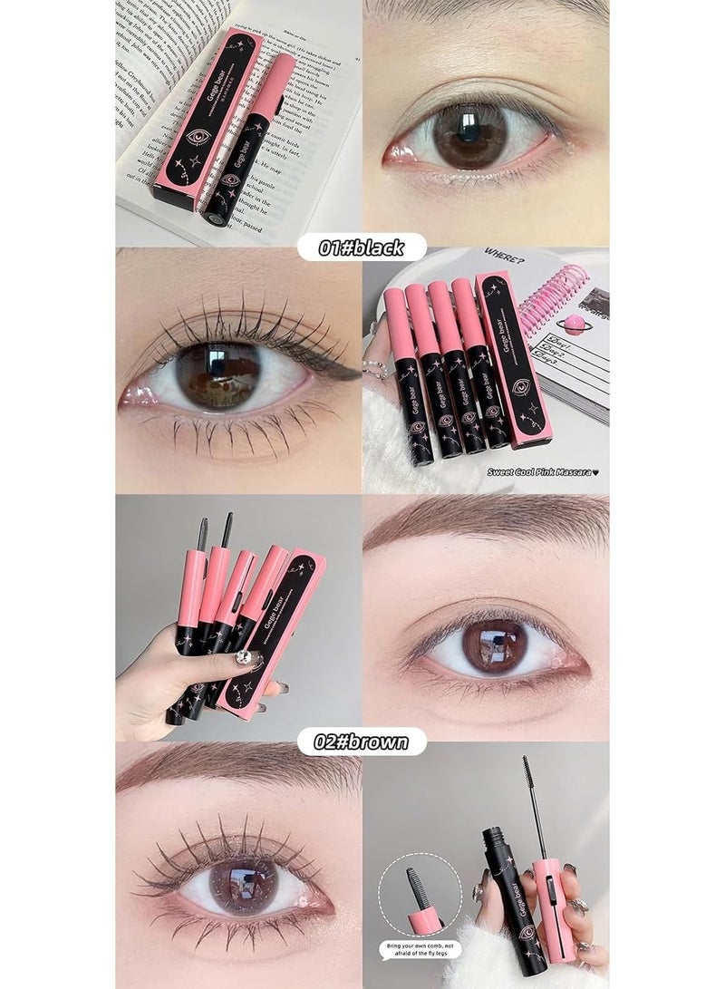 Gege Bear Attractive Long and Slender Mascara – Waterproof, Smudge-Proof & Long-Lasting | Ultra-Fine 2.5mm Brush for Precise Lash Definition | Volumizing, Curling & Lengthening Mascara for Natural & Dramatic Looks | High-Pigment Black & Brown Color for Stunning Eye Makeup For Women (#02 BROWN, 3.5g) - Image 2