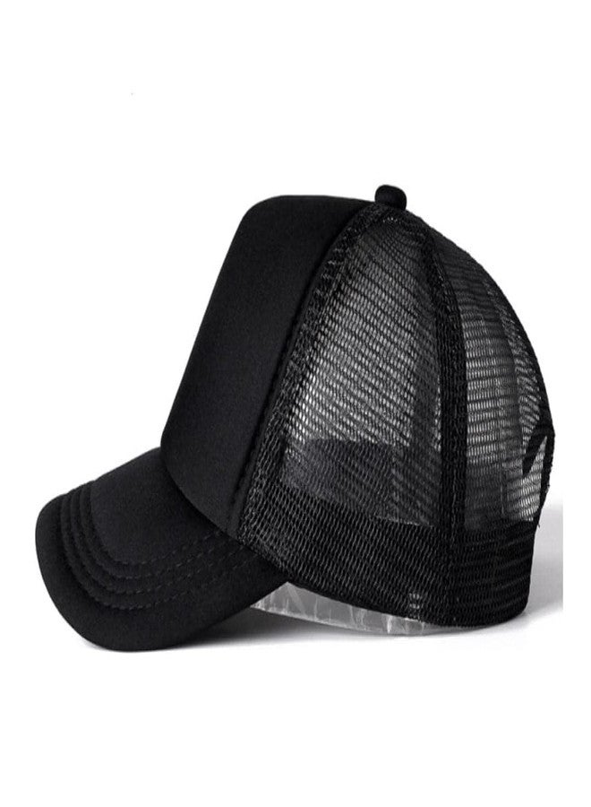 RR DESIGN Stylish Baseball Cap for Men & Women - Trendy Gym Cap with Breathable mesh, Adjustable Snapback Design for Sports & Summer - Perfect Trucker Cap for Teens, Boys, and Girls-Black - Image 2