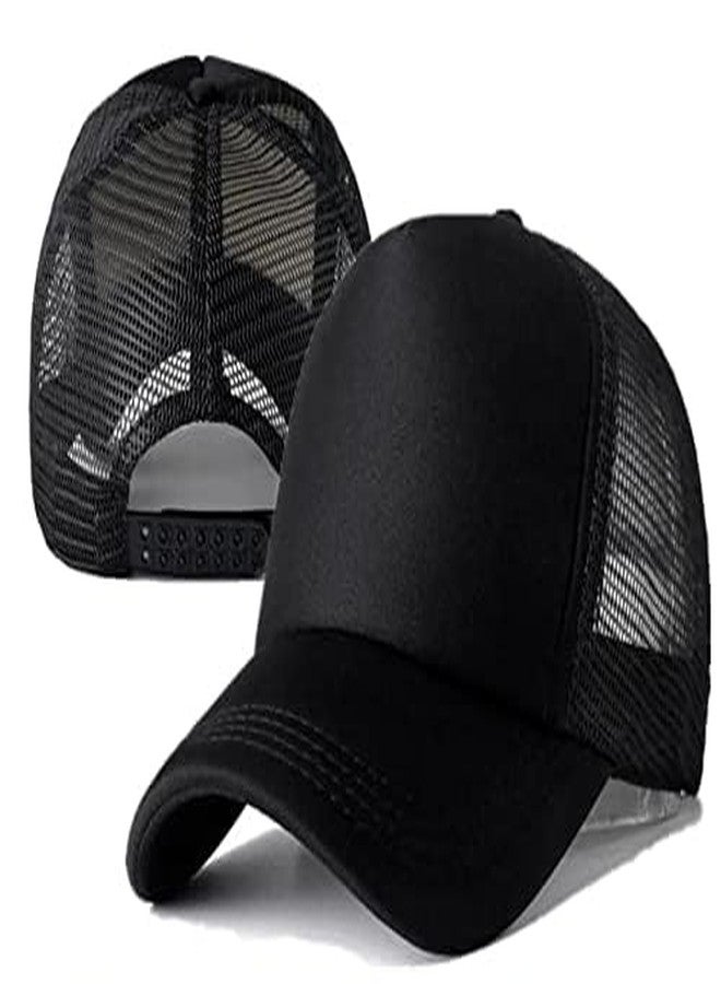 RR DESIGN Stylish Baseball Cap for Men & Women - Trendy Gym Cap with Breathable mesh, Adjustable Snapback Design for Sports & Summer - Perfect Trucker Cap for Teens, Boys, and Girls-Black - Image 3