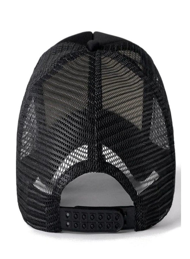 RR DESIGN Stylish Baseball Cap for Men & Women - Trendy Gym Cap with Breathable mesh, Adjustable Snapback Design for Sports & Summer - Perfect Trucker Cap for Teens, Boys, and Girls-Black - Image 5