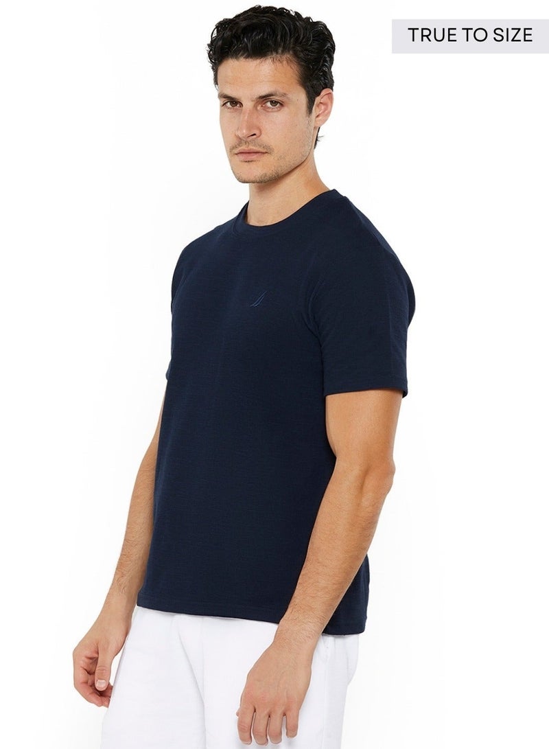 نوتيكا تيشيرت قطن أساسي بشعار، قصة عادية، رقبة دائرية - Image 2