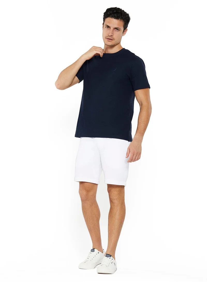 NAUTICA Dark Navy Essential Regular Fit Premium Cotton Logo Crew Neck T-shirt for Men | Best Price UAE