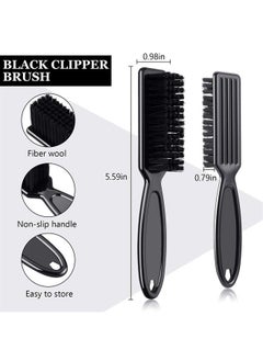 Patelai 12 Pieces Blade Clipper Cleaning Brush Scrub Brush Barber Blade Cleaning Clipper Nylon Brush Tool (Black) 