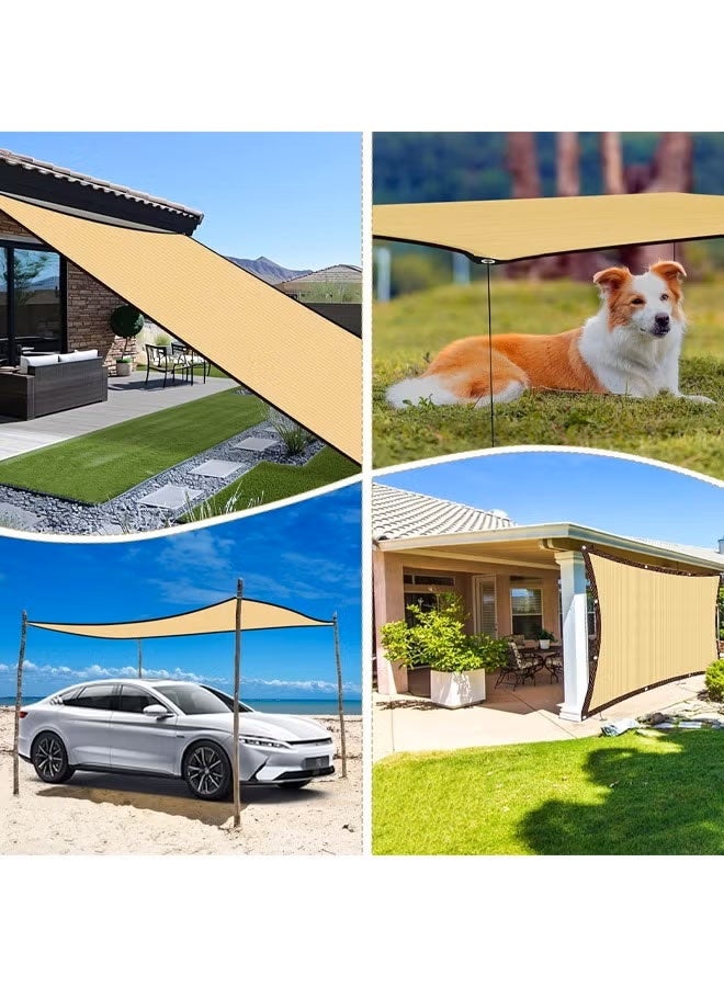 Sunshade Sail, Sunshade Net for Outdoor,  Garden Sunblock Cloth,  Thickened And Encrypted Sunscreen Net, Sunscreen Waterproof Outdoor Canopy, Easy to Install, Durable Cooling Sunshade  Net for Camping, Courtyard, Swimming Pool, Greenhouses,Privacy Screens 3mx4m - Image 4