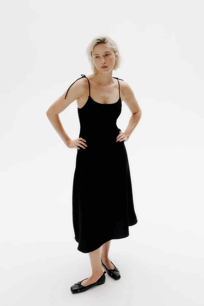 H&M Tie-strap smocked dress