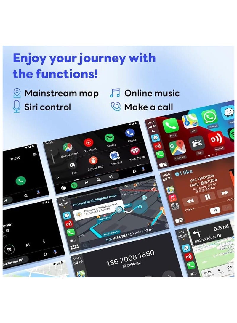 كار لينكيت محول CarlinKit 5.0 اللاسلكي CarPlay Android Auto USB للسيارات السلكية CarPlay من المصنع موديل عام 2015 إلى 2025 محول لاسلكي CarPlay/Android Auto سلكي، متوافق مع نظام الملاحة في لوحة القيادة - Image 5