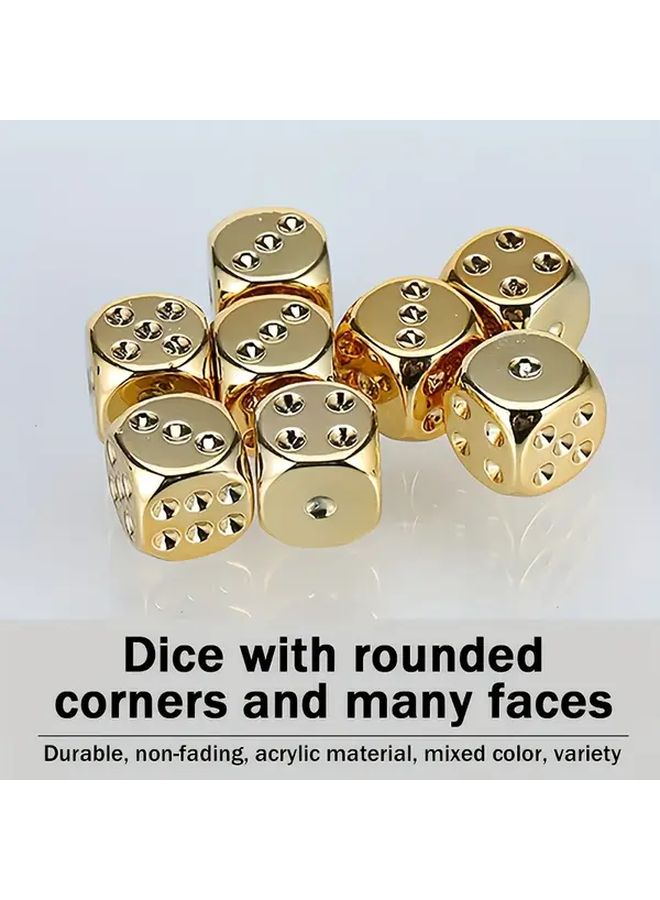 Golden Plated Acrylic Dice Set For Tabletop Gaming And Party Games - Image 2