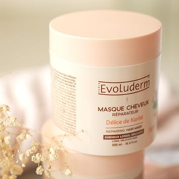 EVOLUDERM Shea Delight Repair Hair Mask 500 ml 99 Natural Origin Vegan Made in France - Image 2