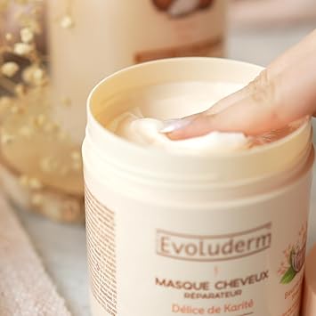 EVOLUDERM Shea Delight Repair Hair Mask 500 ml 99 Natural Origin Vegan Made in France - Image 3