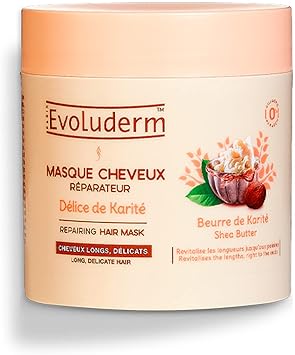 EVOLUDERM Shea Delight Repair Hair Mask 500 ml 99 Natural Origin Vegan Made in France - Image 1