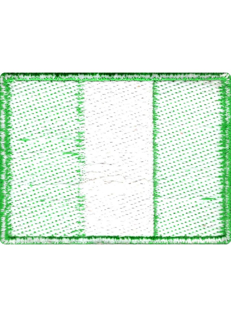 Artist Unknown Nigeria Flag Applique Embroidered Sweing Patch Suitable for Jackets, Bags, T-Shirts, Jeans, Pants, Outdoor Clothing ; Size: 7cm x 5cm ; Imported from Malaysia (1 Piece).  - Image 2