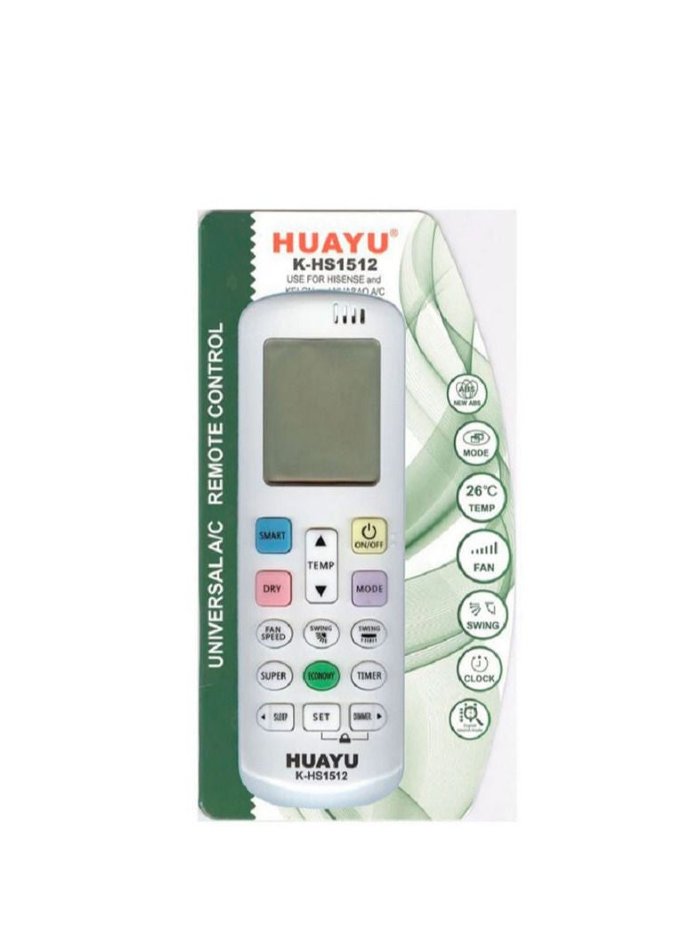 Huayu Remote control k-hs1512 for hisense/kelon air conditioners.