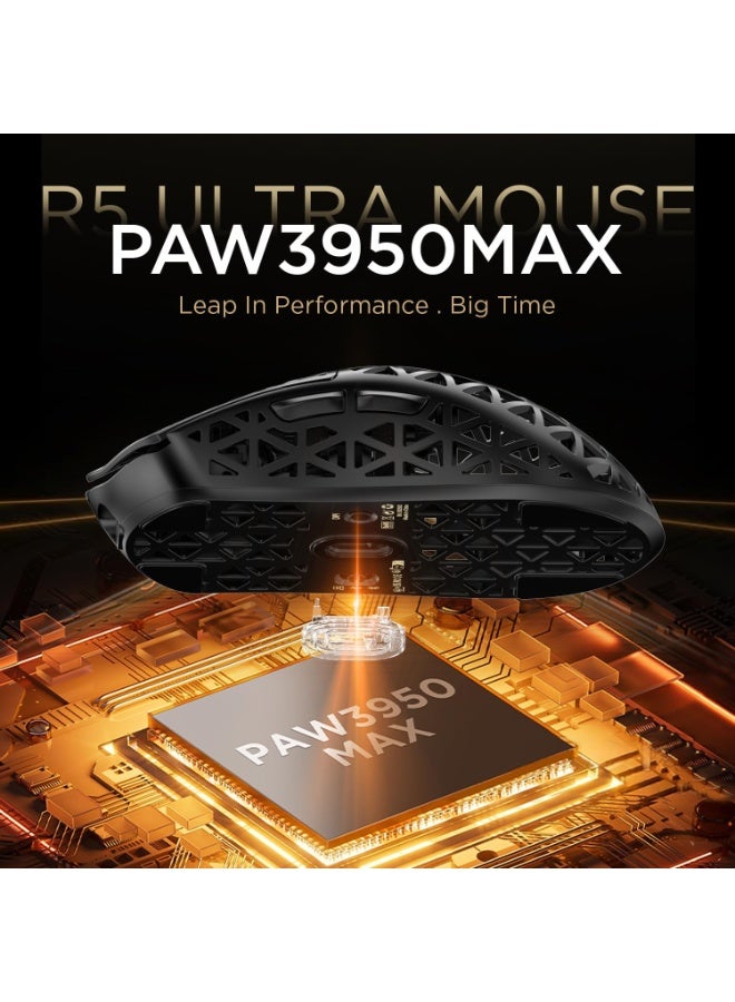 Attack Shark R5 Ultra Carbon Fiber Wireless Gaming Mouse, 8K Polling Rate, 42,000 DPI PAW3950MAX Sensor, Ultra-Light 39g Hollow Design Esports Mouse, Nordic 52840 MCU, Tri-Mode Bluetooth 2.4GHz & Wired Programmable Gaming Mouse with Coiled Cable - Image 3