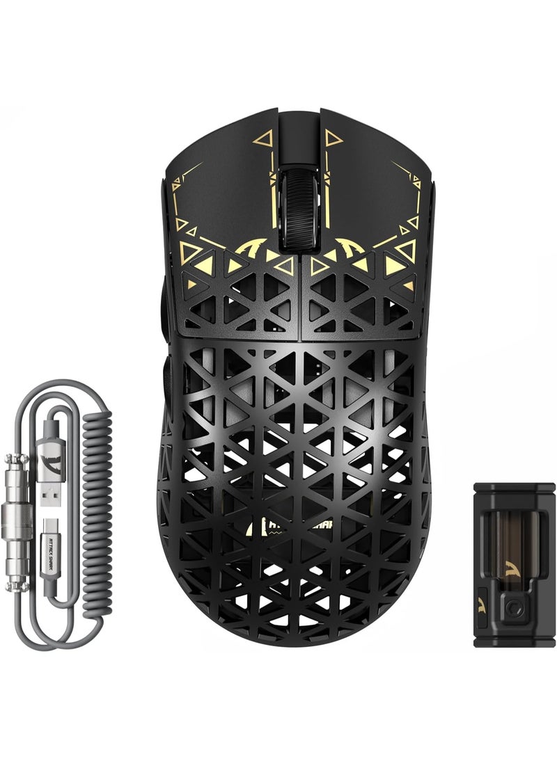 Attack Shark R5 Ultra Carbon Fiber Wireless Gaming Mouse, 8K Polling Rate, 42,000 DPI PAW3950MAX Sensor, Ultra-Light 39g Hollow Design Esports Mouse, Nordic 52840 MCU, Tri-Mode Bluetooth 2.4GHz & Wired Programmable Gaming Mouse with Coiled Cable - Image 1