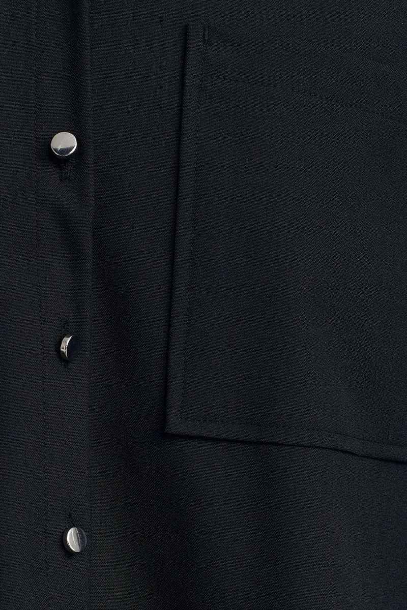Dilvin Black DILVIN Oversized Crepe Button-Front Shirt for Women | Best Price UAE