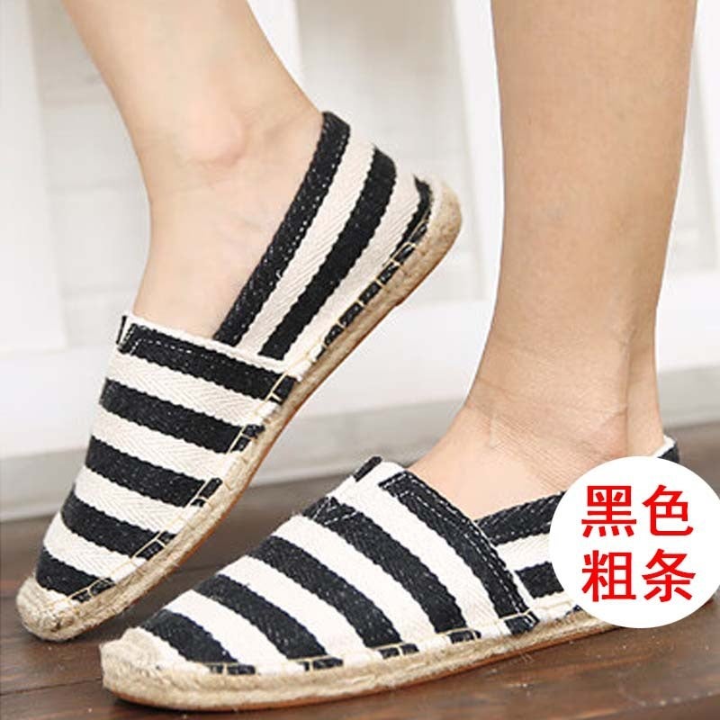 Linen Slip-On Fisherman Shoes for Men and Women - Breathable Woven Casual Canvas Shoes, Round Toe, Flat Heel, Unisex, Spring Summer Fall