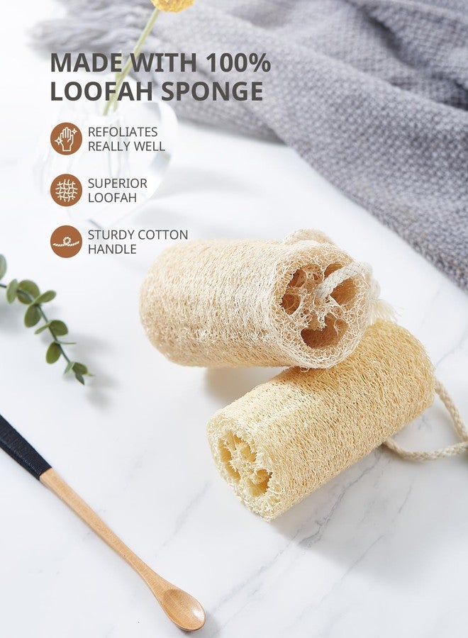 Reemix Natural Loofah Exfoliating Body Scrubber 4-Piece Long Cylinder Set - Large Home & Shower Sponge for Face & Body, Eco-Friendly Bath Tool for Gentle Exfoliation, Spa-Like Experience at Home - Image 2