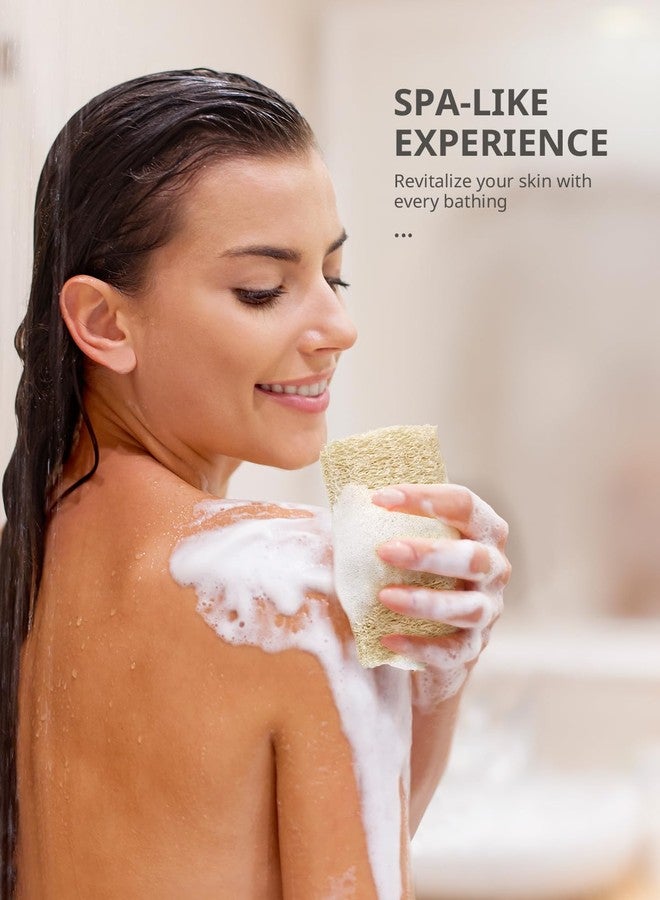 Reemix Natural Loofah Exfoliating Body Scrubber 4-Piece Long Cylinder Set - Large Home & Shower Sponge for Face & Body, Eco-Friendly Bath Tool for Gentle Exfoliation, Spa-Like Experience at Home - Image 4