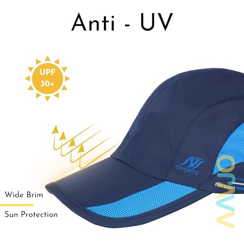 Aavjo Polyester Quick Dry Baseball Cap Hat Topi For Men Women L Beach Cricket Sports Running Cap (Blue), Large - Image 4