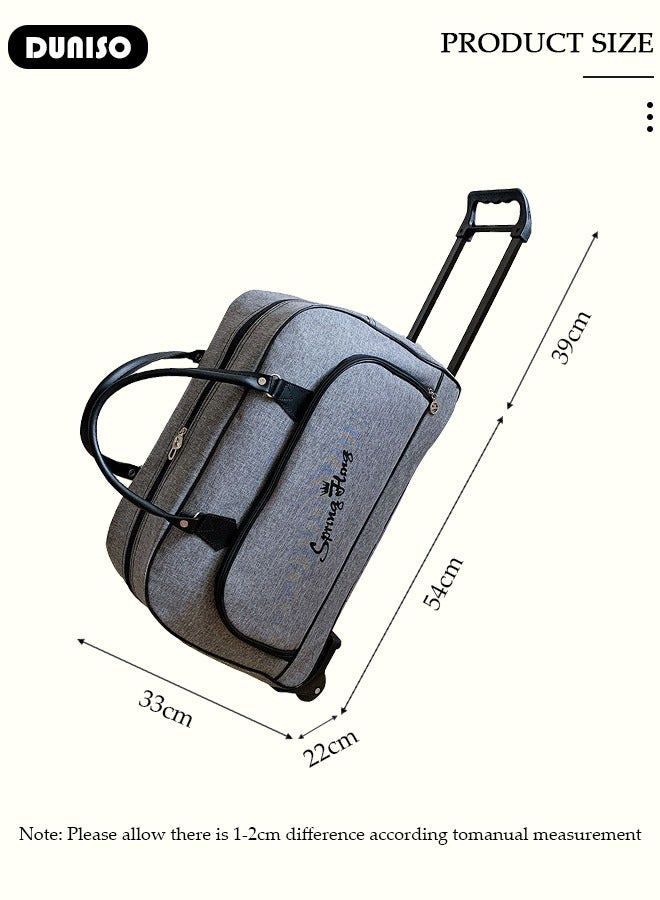 DUNISO 2 in 1 Suitcase for Men and Women, Large Capacity Hand Luggage Bag with Adjustable Pull Rod Portable Trolley Luggage Bag Travel Duffel Bag Multi-pocket Trolley Carry on Bag for Business Travel - Image 4