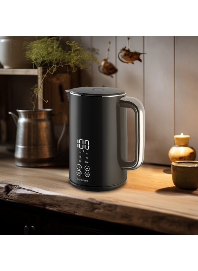 LePRESSO 1.7L Smart Electric Kettle 2000W Power with Touch Panel and BS plug, Quick Boiling Smart Kettle, Stainless Steel Interior, Heat-Proof Shell, Smart Control - Black - Image 5