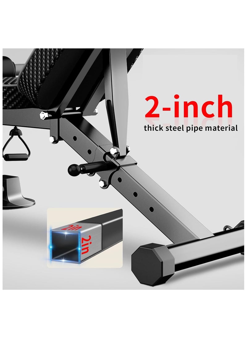 UFIT Multifunctional Adjustable Foldable Weight Sit Up Bench For Home Gym Workout, Free 2.5KG Plates  - Image 5