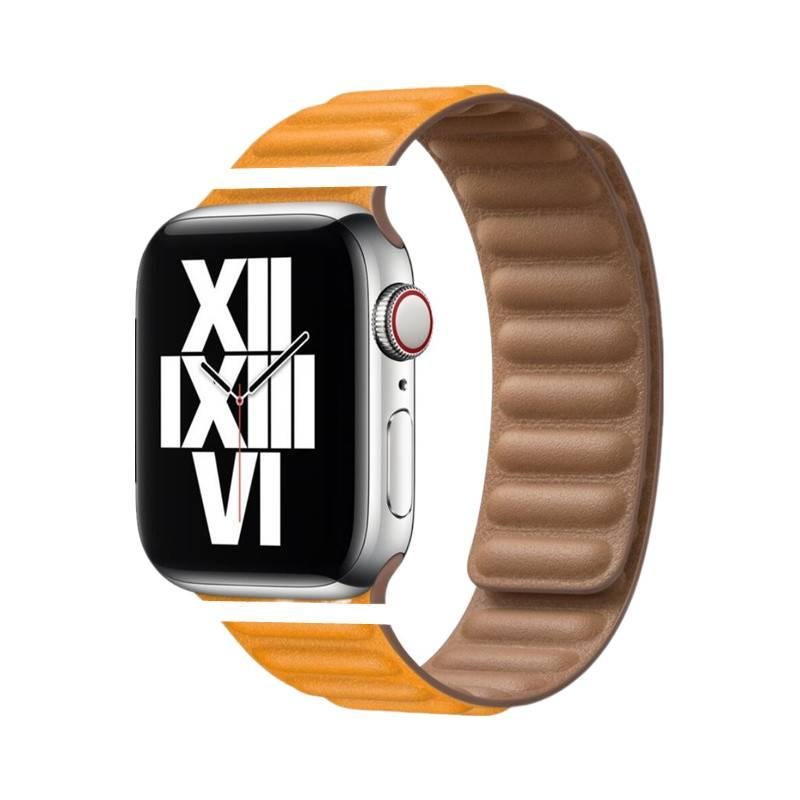 سوار ساعة ذكية سوار جلدي كلاسيكي متوافق مع Apple Watch 38/40/41/42/44/45/49mm بملاءمة قابلة للتعديل وحزام بديل باللون أخضر قابل للتعديل - Image 4