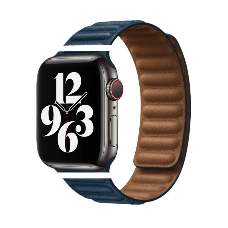 سوار ساعة ذكية سوار جلدي كلاسيكي متوافق مع Apple Watch 38/40/41/42/44/45/49mm بملاءمة قابلة للتعديل وحزام بديل باللون أخضر قابل للتعديل - Image 5