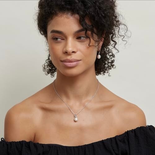 The Pearl Source Real Pearl Dangle Earrings for Women with Genuine AAA Quality White Freshwater Cultured Pearls | 14K Gold Plated 925 Sterling Silver Earrings - Image 3
