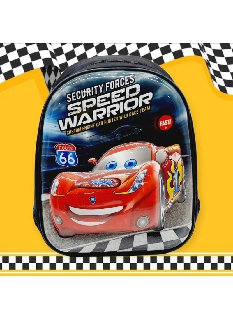 Tezzgelsin Nursery Kindergarten Backpack Lightning Mcqueen Race Car Embossed Printed 3-6 Years Old Children's School Bag