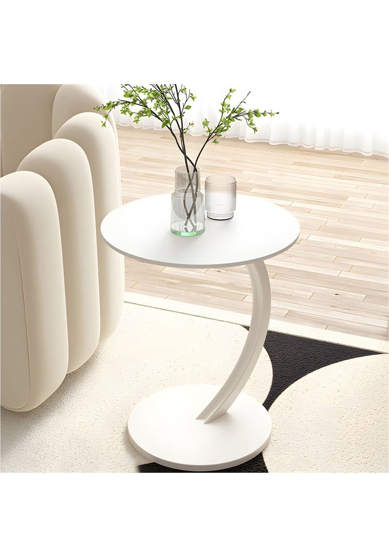 DubaiGallery Small table modern corner table two-tier bedside table Nordic oval table living room with storage shelves small coffee table side cabinet  - Image 1