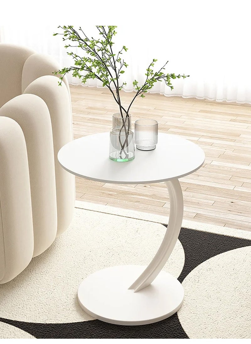 DubaiGallery Small table modern corner table two-tier bedside table Nordic oval table living room with storage shelves small coffee table side cabinet  - Image 2